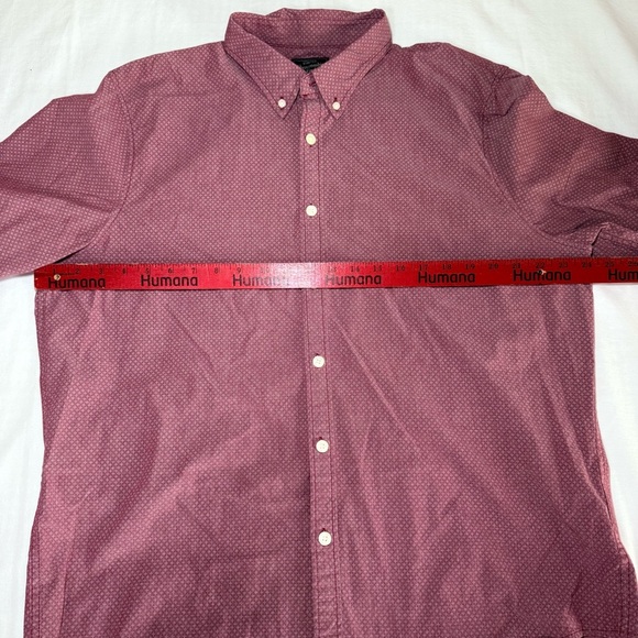Abercrombie & Fitch Button Down Casual Burgundy Stretch Preppy Men's Size XXL - Picture 5 of 7